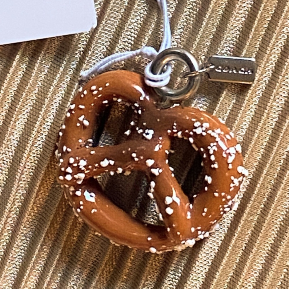 Coach Mini Pretzel Charm Silver / Brown Multi